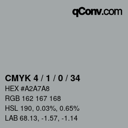 Color code: CMYK 4 / 1 / 0 / 34 | qconv.com