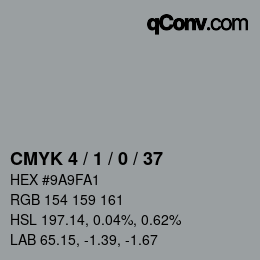 カラーコード: CMYK 4 / 1 / 0 / 37 | qconv.com