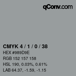 颜色代码: CMYK 4 / 1 / 0 / 38 | qconv.com
