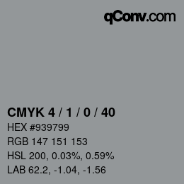 Color code: CMYK 4 / 1 / 0 / 40 | qconv.com