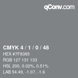 颜色代码: CMYK 4 / 1 / 0 / 48 | qconv.com