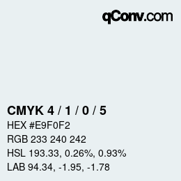カラーコード: CMYK 4 / 1 / 0 / 5 | qconv.com