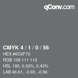 Color code: CMYK 4 / 1 / 0 / 56 | qconv.com