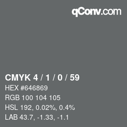 Color code: CMYK 4 / 1 / 0 / 59 | qconv.com