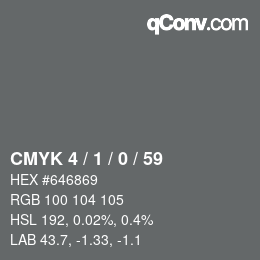 カラーコード: CMYK 4 / 1 / 0 / 59 | qconv.com