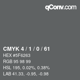 颜色代码: CMYK 4 / 1 / 0 / 61 | qconv.com