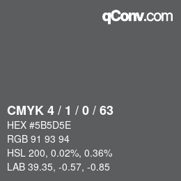 颜色代码: CMYK 4 / 1 / 0 / 63 | qconv.com