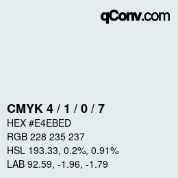 カラーコード: CMYK 4 / 1 / 0 / 7 | qconv.com