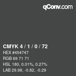 Color code: CMYK 4 / 1 / 0 / 72 | qconv.com