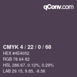 Color code: CMYK 4 / 22 / 0 / 68 | qconv.com