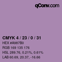 カラーコード: CMYK 4 / 23 / 0 / 31 | qconv.com