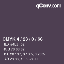 颜色代码: CMYK 4 / 23 / 0 / 68 | qconv.com