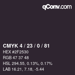カラーコード: CMYK 4 / 23 / 0 / 81 | qconv.com