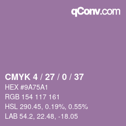 颜色代码: CMYK 4 / 27 / 0 / 37 | qconv.com