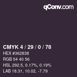 Color code: CMYK 4 / 29 / 0 / 78 | qconv.com