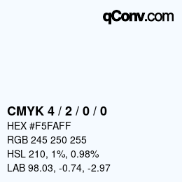 カラーコード: CMYK 4 / 2 / 0 / 0 | qconv.com