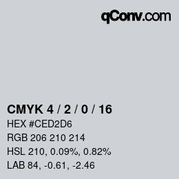 Color code: CMYK 4 / 2 / 0 / 16 | qconv.com