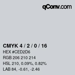 カラーコード: CMYK 4 / 2 / 0 / 16 | qconv.com