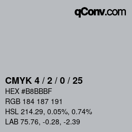 Color code: CMYK 4 / 2 / 0 / 25 | qconv.com