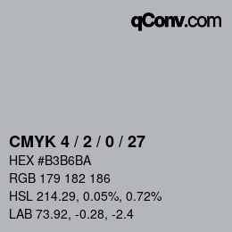 颜色代码: CMYK 4 / 2 / 0 / 27 | qconv.com