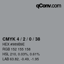 カラーコード: CMYK 4 / 2 / 0 / 38 | qconv.com