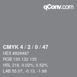 Color code: CMYK 4 / 2 / 0 / 47 | qconv.com