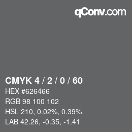 Color code: CMYK 4 / 2 / 0 / 60 | qconv.com