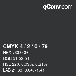 Color code: CMYK 4 / 2 / 0 / 79 | qconv.com