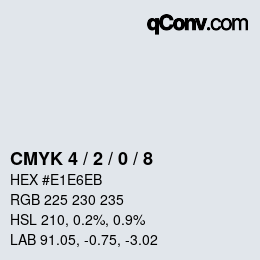 カラーコード: CMYK 4 / 2 / 0 / 8 | qconv.com