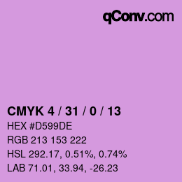颜色代码: CMYK 4 / 31 / 0 / 13 | qconv.com