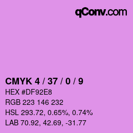 カラーコード: CMYK 4 / 37 / 0 / 9 | qconv.com
