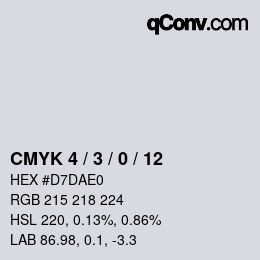 カラーコード: CMYK 4 / 3 / 0 / 12 | qconv.com