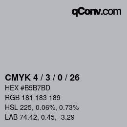カラーコード: CMYK 4 / 3 / 0 / 26 | qconv.com