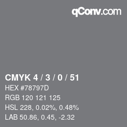Color code: CMYK 4 / 3 / 0 / 51 | qconv.com