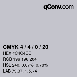 Color code: CMYK 4 / 4 / 0 / 20 | qconv.com