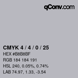 Color code: CMYK 4 / 4 / 0 / 25 | qconv.com