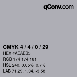 Color code: CMYK 4 / 4 / 0 / 29 | qconv.com