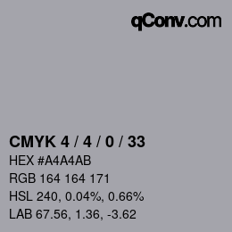 Color code: CMYK 4 / 4 / 0 / 33 | qconv.com