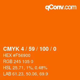 Color code: CMYK 4 / 59 / 100 / 0 | qconv.com