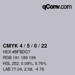 Color code: CMYK 4 / 5 / 0 / 22 | qconv.com