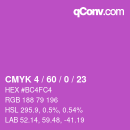 カラーコード: CMYK 4 / 60 / 0 / 23 | qconv.com