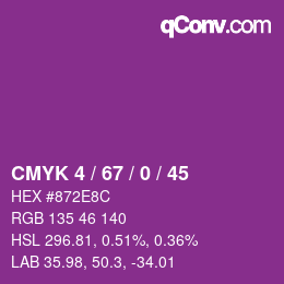 Color code: CMYK 4 / 67 / 0 / 45 | qconv.com