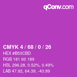 カラーコード: CMYK 4 / 68 / 0 / 26 | qconv.com