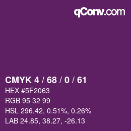 Color code: CMYK 4 / 68 / 0 / 61 | qconv.com