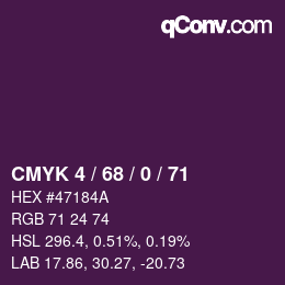 Color code: CMYK 4 / 68 / 0 / 71 | qconv.com