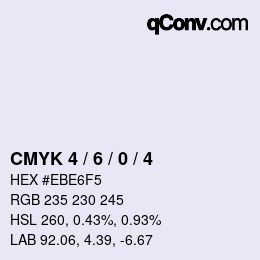 カラーコード: CMYK 4 / 6 / 0 / 4 | qconv.com