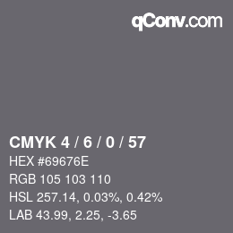 Color code: CMYK 4 / 6 / 0 / 57 | qconv.com