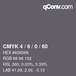 Color code: CMYK 4 / 6 / 0 / 60 | qconv.com