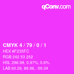 カラーコード: CMYK 4 / 79 / 0 / 1 | qconv.com