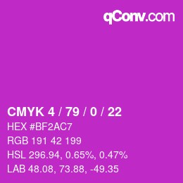 Color code: CMYK 4 / 79 / 0 / 22 | qconv.com